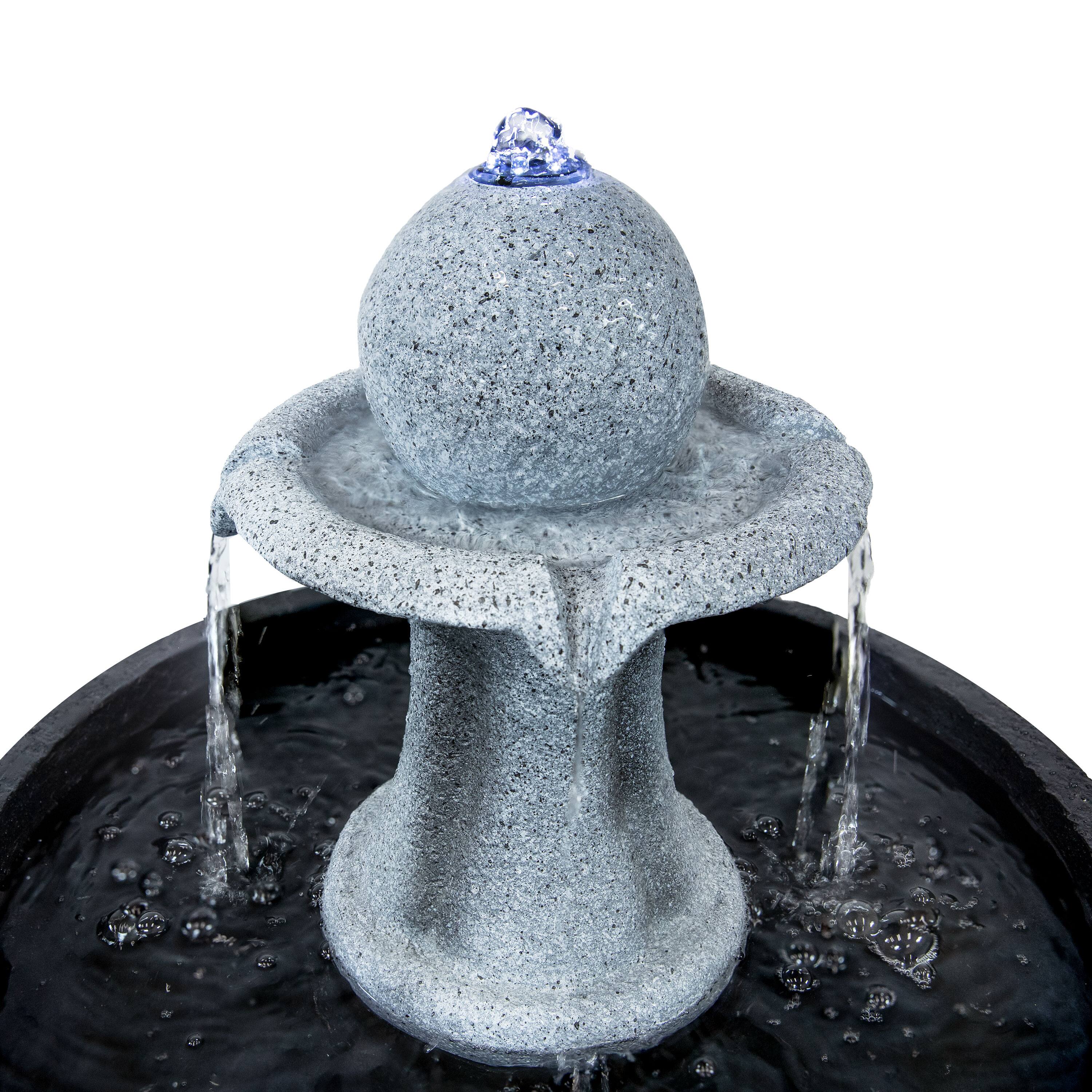 Alt View 10. Sunnydaze - Contemporary 2-Tone Outdoor Water Fountain with Light - 29.5" - Gray.