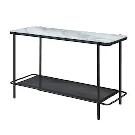 Furniture of America - Joaquin Metal 1-Shelf Sofa Table and White - Black