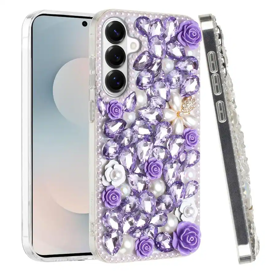 Galaxy Rhinestones Kitcheniva Full Rhinestone 3D Rose Bling Design Phone Case With ...