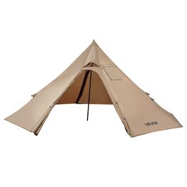 VEVOR - Hot Tent for 2 Persons, Portable Winter Tipi Tent with Stove Jack, Waterproof Canvas Camping Tents - Brown Plain Weave
