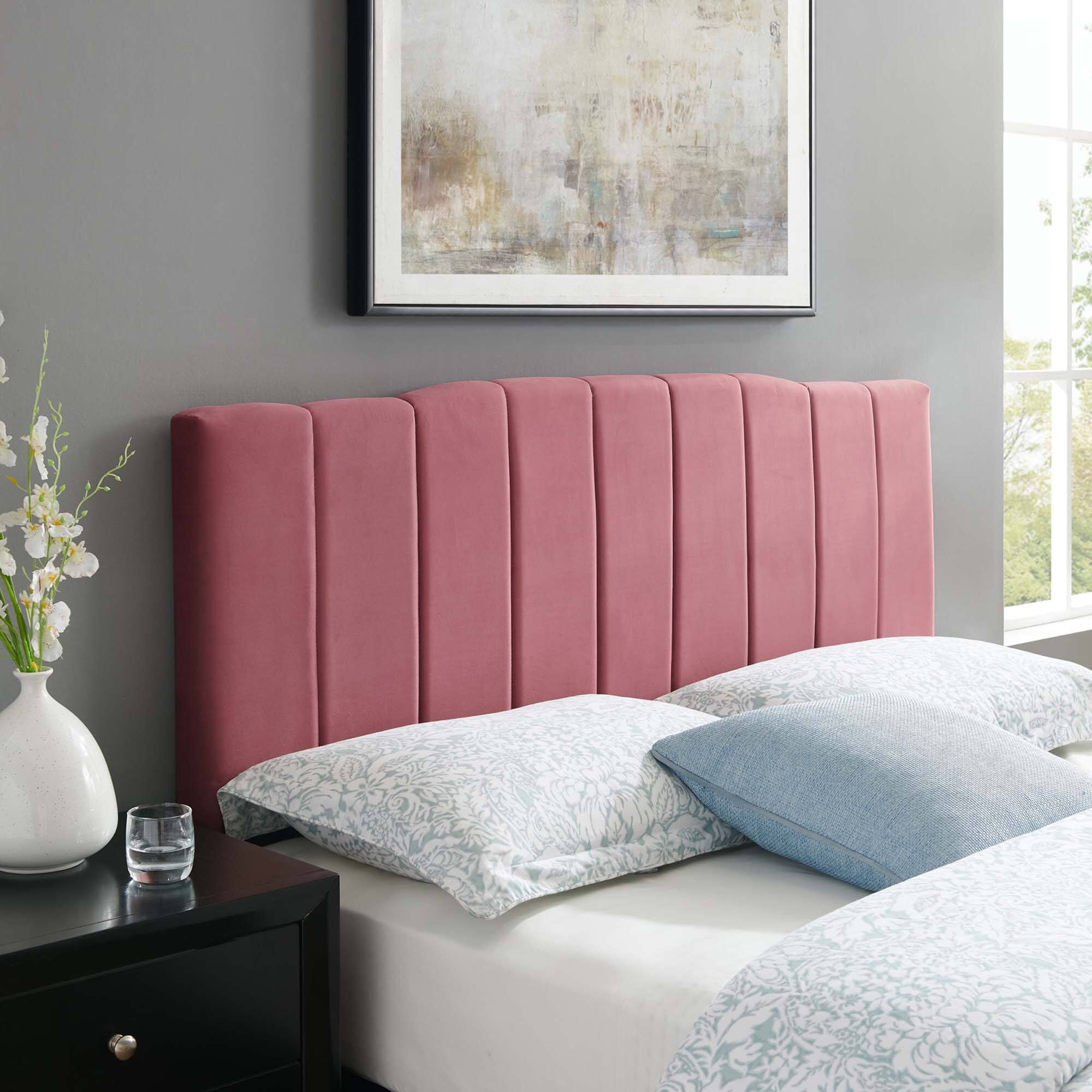 Alt View 1. Modway - Camilla Channel Tufted Performance Velvet King/California King Headboard by Modway - Dusty Rose.