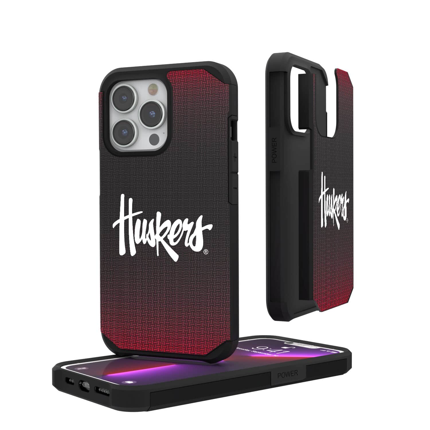 Keyscaper - NCAA - Nebraska Huskers Linen Logo iPhone Rugged Case - 14 Pro Max - Black price history on PriceWatchPro