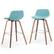 Front. Simpli Home - Randolph Bentwood Counter Height Stool (Set of 2) - Aqua Blue.