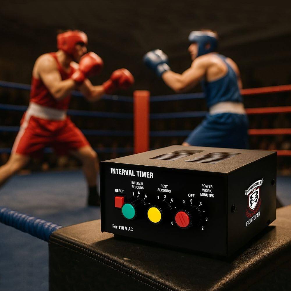 INTERVAL TIMER

INTERVAL SECONDS
RESET 6 SECONDS

REST POWER
1 3 6 0 0 4 3

WORK MINUTES
1 3 6 0 0 4 3

For 110 V AC

FIGHTGEAR