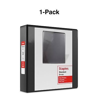 1-Pack Staples Standard Binder View Window 2 Pockets PVC Free