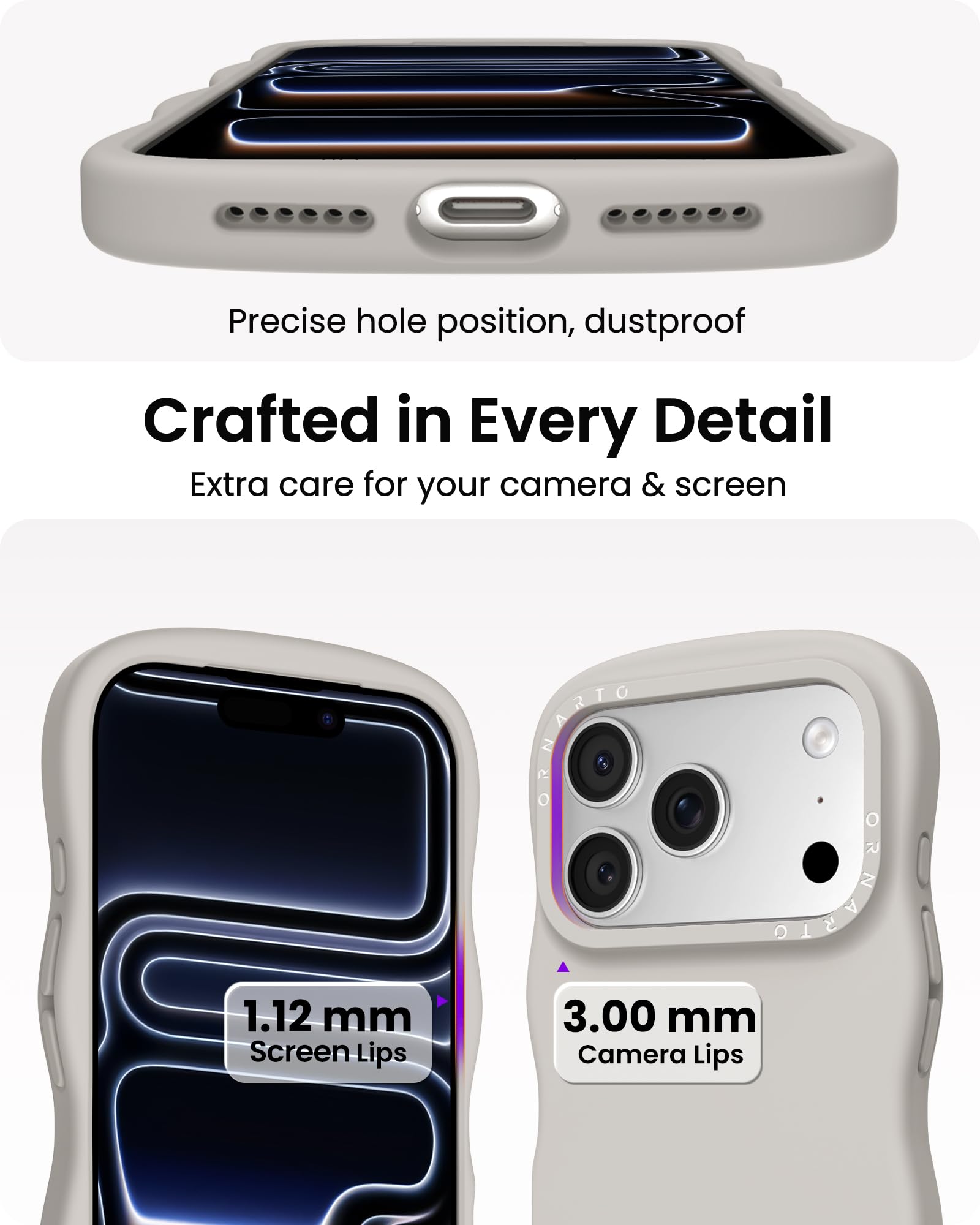 Precise hole position, dustproof

Crafted in Every Detail
Extra care for your camera & screen

1.12 mm Screen Lips

3.00 mm Camera Lips