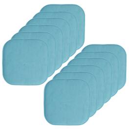Sweet Home Collection - Honeycomb Memory Foam No Slip Back 16" x 16" Chair Pad Cushion, 12-Pack - Teal