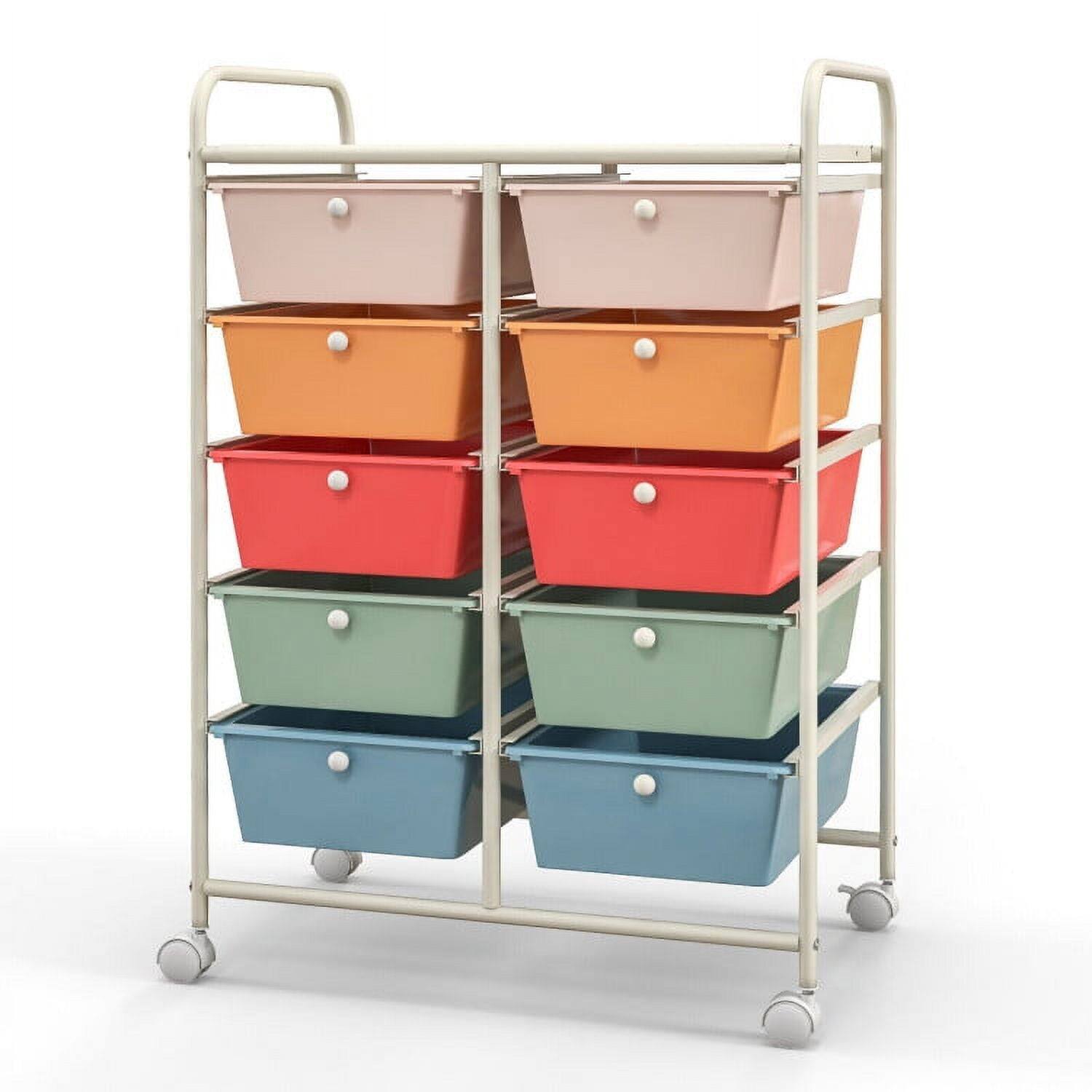 Alt View 2. Pefilos - 10-Drawer Rolling Storage Cart-Multicolor, Craft Organizers and Storage, Multipurpose Organizer Cart for Home, Office - Multicolor.