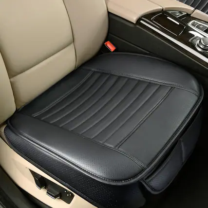 Front. VEGA AUTOMOTIVE - Edge Wrapping Comfortable Car Front Seat Cover Cushion Pad Mat Protector Anti slip Bottom For Auto With Pu - Gray 18x24 Inch/4pack.