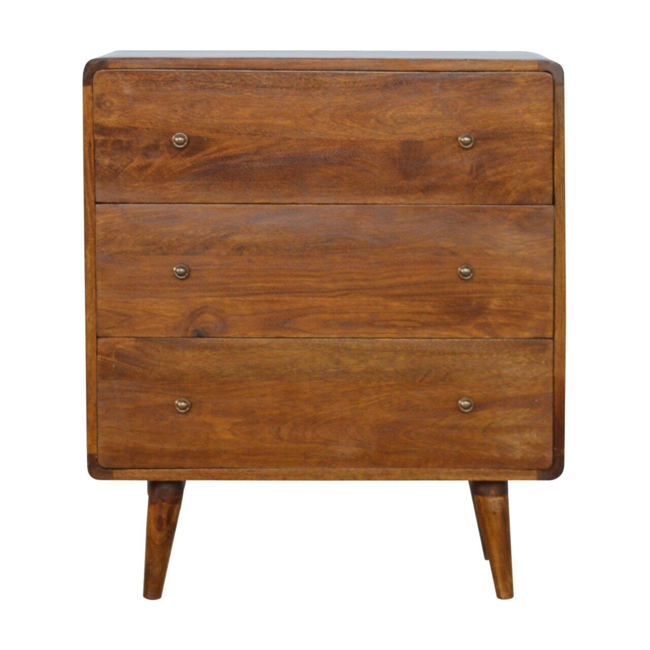 Front. Artisan Furniture - Artisan Furniture Solid Wood Curved Chestnut Chest - Brown.