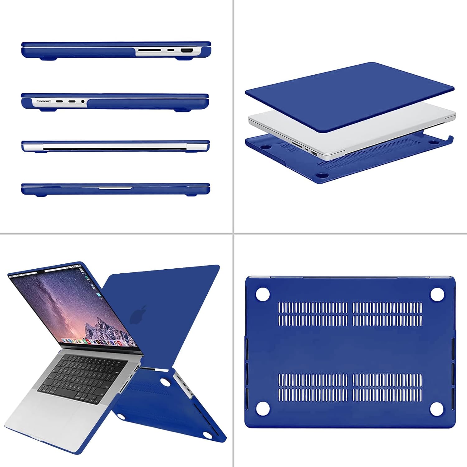 Alt View 1. mosiso - 4-in-1 MacBook Pro 16 inch Case Compatible with Models A3429 A3428 A3403 A3186 A2991 A2780 A2485 - Royal Blue.