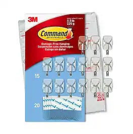 Command - Damage Free Small Hook, 0.5 lb, 15/Pack - Clear