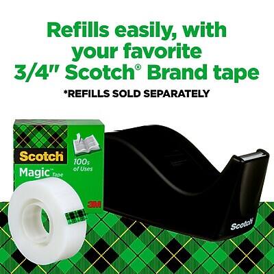 Refills easily, with your favorite 3/4" Scotch® Brand tape  
*REFILLS SOLD SEPARATELY  

Scotch® Magic Tape  
100s of Uses  
3M