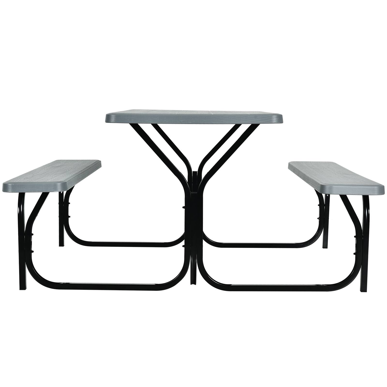 SlickBlue Outdoor Picnic Table Set HDPE with Metal Frame, Bench Seating ...