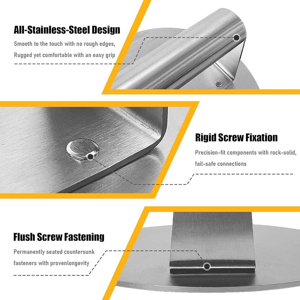 All-Stainless-Steel Design  
Smooth to the touch with no rough edges,  
Rugged yet comfortable with an easy grip  

Rigid Screw Fixation  
Precision-fit components with rock-solid, fail-safe connections  

Flush Screw Fastening  
Permanently seated countersunk fasteners with proven longevity