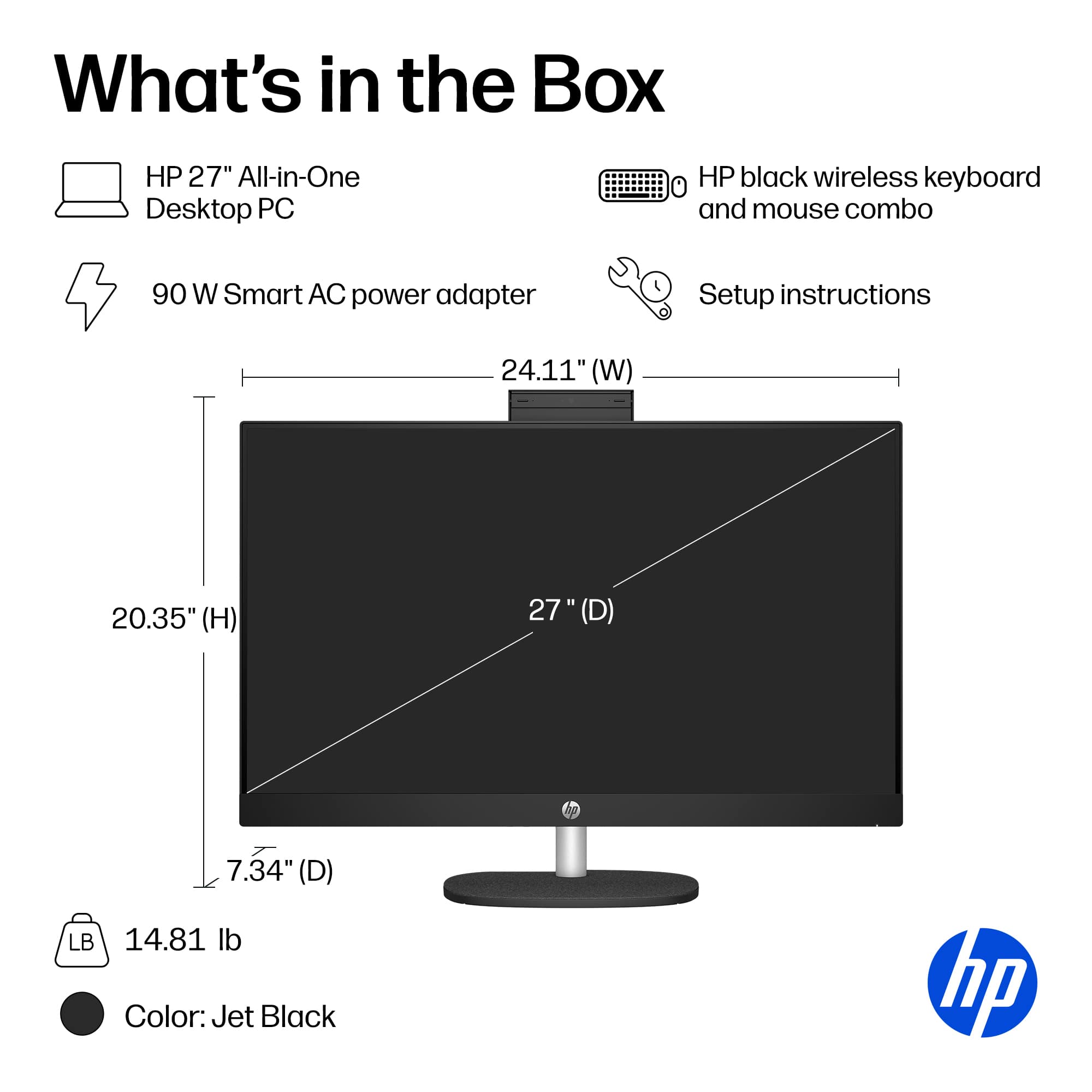 HP - 27 Full HD All-in-One with Adjustable Height - AMD Ryze