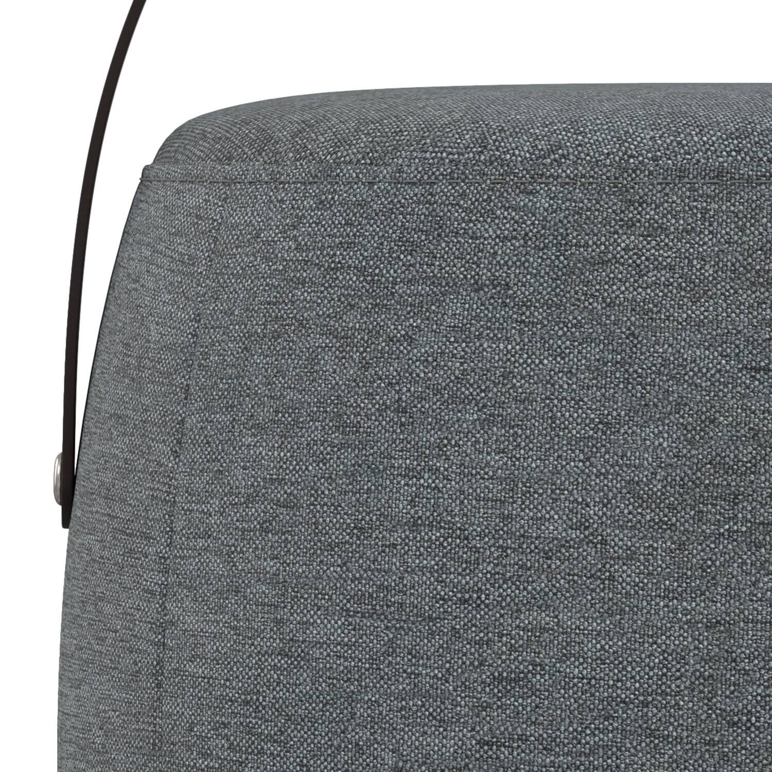 Alt View 5. Simpli Home - Ramsay 16 inch Wide Contemporary Irregular Footstool in Grey  Linen Look Fabric, Fully Assembled - Grey.
