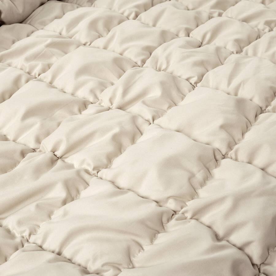 Alt View 1. Hivvago - Twin/XL Soft Lightweight Puff Textured 2-Piece Comforter Set in Neutral Tan - Neutral Tan.