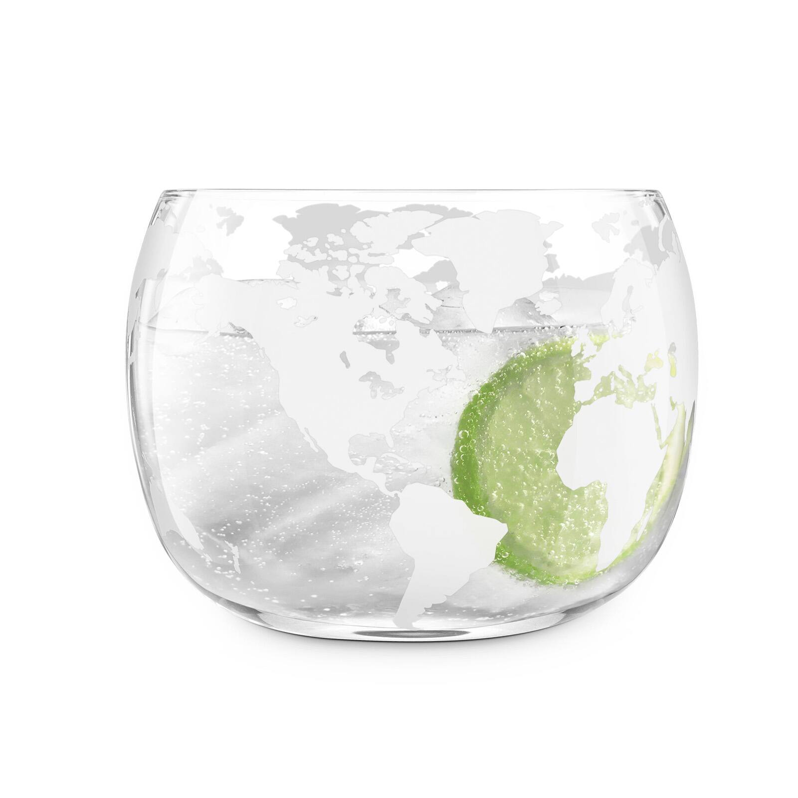 Alt View 3. Final Touch - Revolve Globe Glass - Set of 2 - Clear.