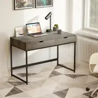 Bestier - Modern Study Writing Desk - 43" Wide - Gray - Front_Zoom