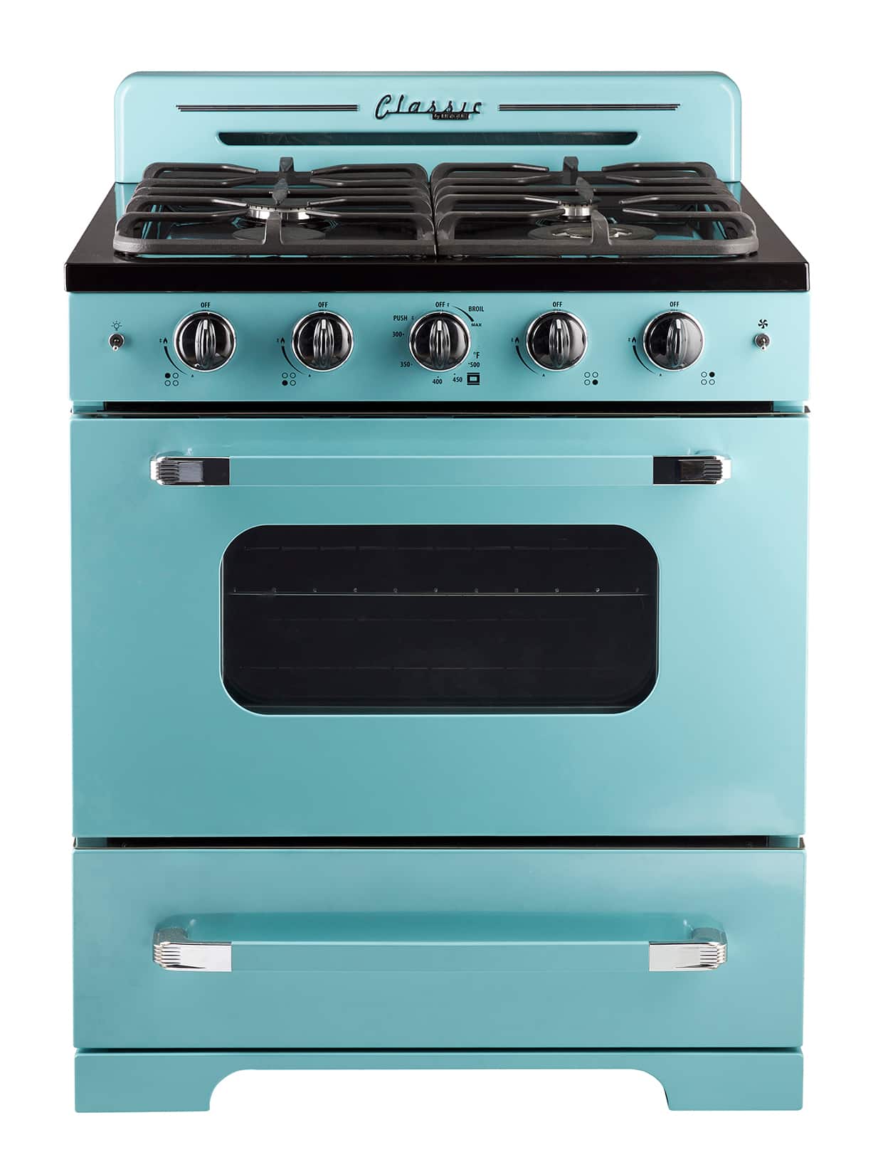 Unique Appliances - Classic Retro 3.9 Cu. Ft. Freestanding Gas Convection Range - Ocean Mist Turquoise - Front_Zoom
