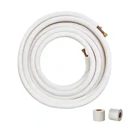 VEVOR - 50FT Mini Split Line Set, 3/8" & 5/8" O.D Copper Pipes Tubing and Triple-Layer Insulation - White