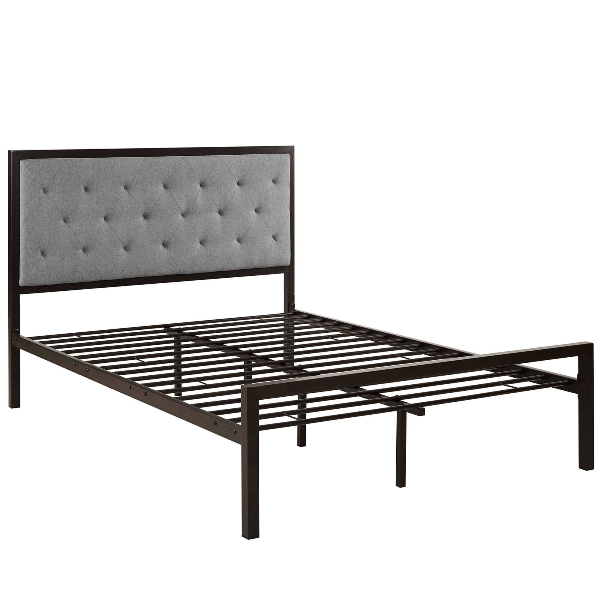 Left. Modway - Horizon Stainless Steel Twin Bed Frame - Silver.