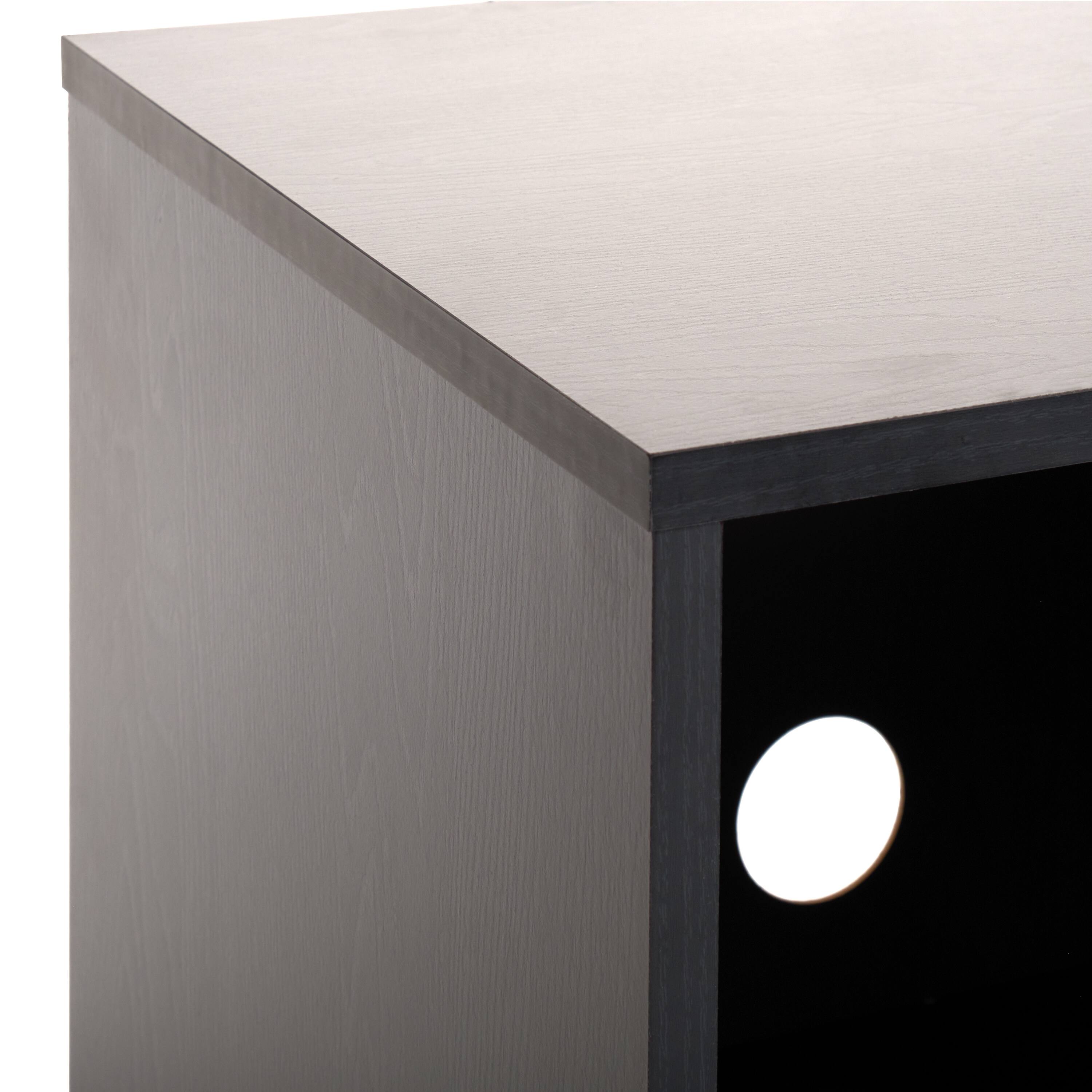 Alt View 6. CorLiving - CorLiving Vintora Large Black Engineered Wood Open Shelved Turntable Media Stand - Black Ravenwood.