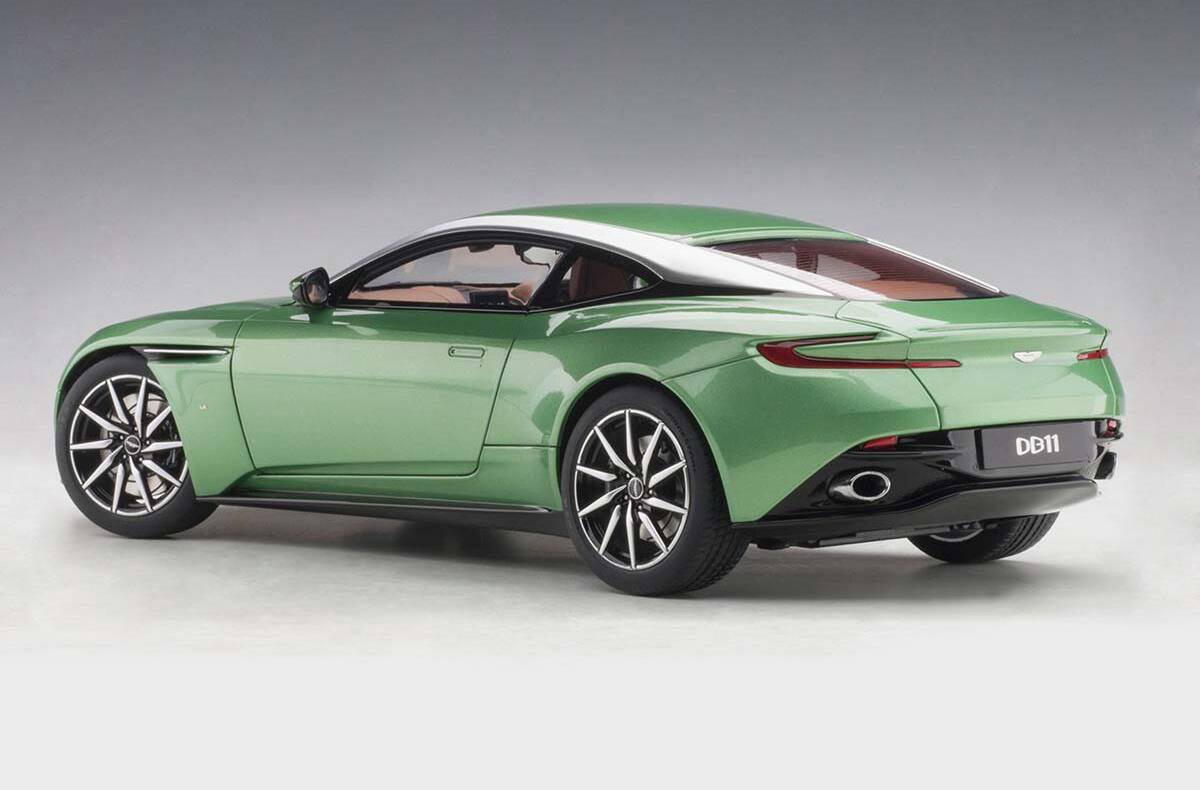 Alt View 3. Autoart - Aston Martin DB11 RHD (Right Hand Drive) Apple Tree Green Metallic 1/18 Model Car by Autoart.