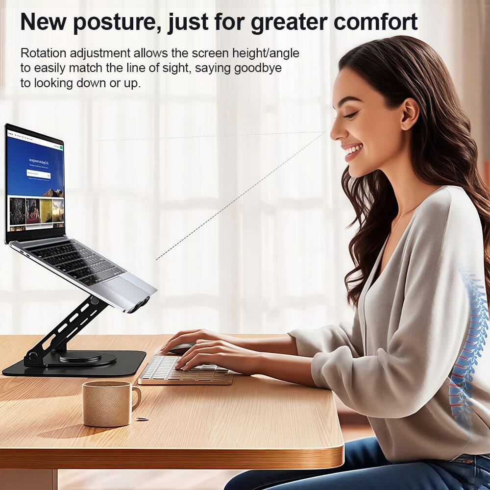 New posture, just for greater comfort

Rotation adjustment allows the screen height/angle to easily match the line of sight, saying goodbye to looking down or up.