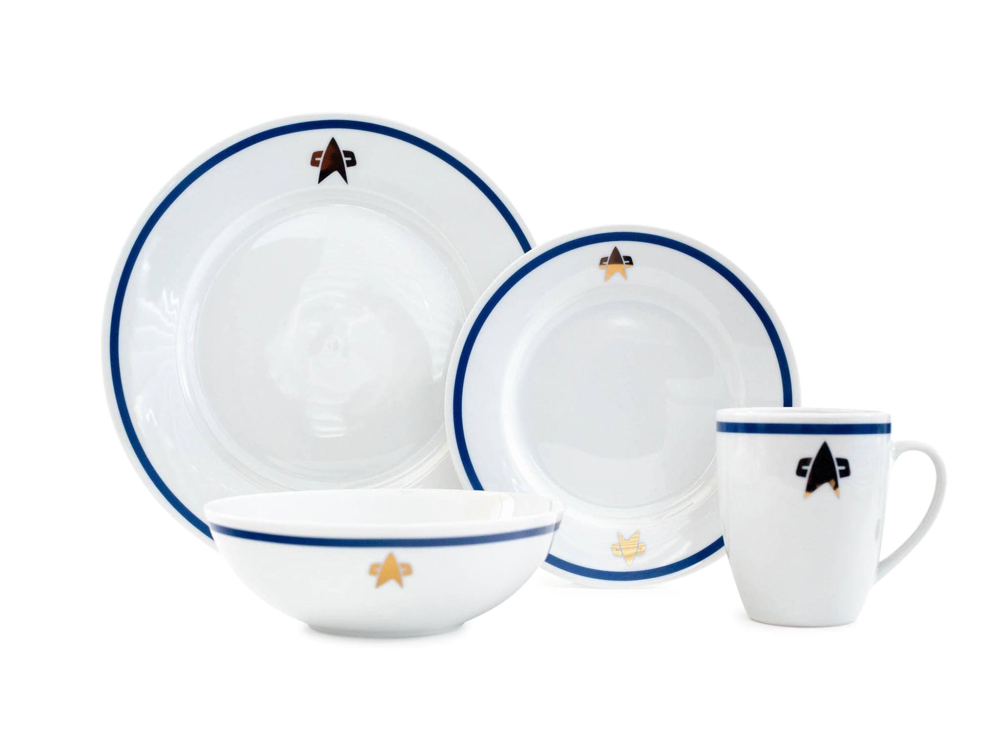 Alt View 1. Ukonic - Star Trek: The Next Generation Dinnerware Sets | 16-Piece Ceramic Dinner Set - White.
