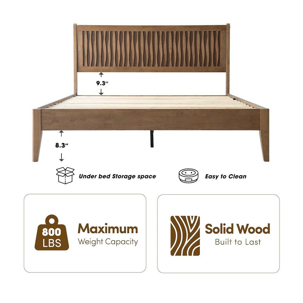 9.3" 8.3" Under bed Storage space Easy to Clean 800 Maximum LBS Weight Capacity Solid Wood Built to Last