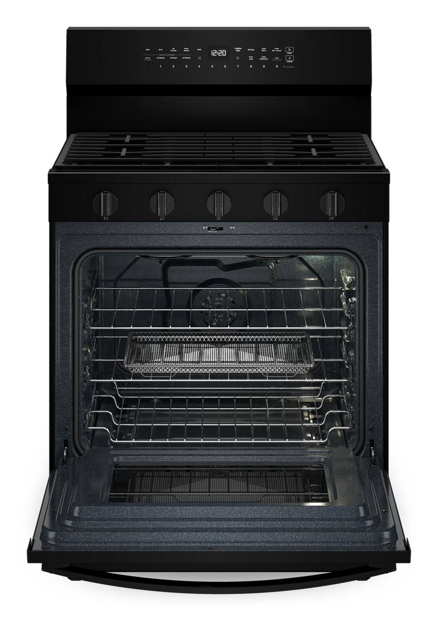 Alt View 2. Whirlpool - 5.0 Cu. Ft. Smart Freestanding Gas Range with Air Cooking Technology, No Preheat Air Fry and Steam/Self Clean - Black.