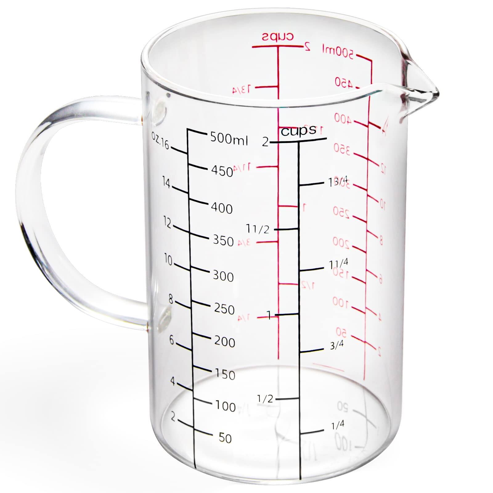 Dapper Styles Glass Measuring Cup With Handle [double sided Scale V ...