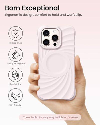 Born Exceptional  
Ergonomic design, comfort to hold and won't slip.  
2x Drop Shield  
Ready for MagSafe  
Comfort Grip  
Skin-Friendly  

The actual color may vary by lighting/screens