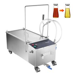 VEVOR - Portable Oil Filtering Unit, 38L Capacity, 10 L/min Filtering Speed, Equipped with Swivel Casters - Silver