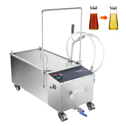 Front. VEVOR - Portable Oil Filtering Unit, 38L Capacity, 10 L/min Filtering Speed, Equipped with Swivel Casters - Sliver.
