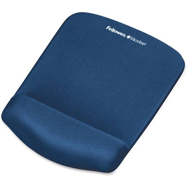 Fellowes - PLUSHTOUCH MOUSE PAD WRIST REST W/ FOAMFUSION - Blue