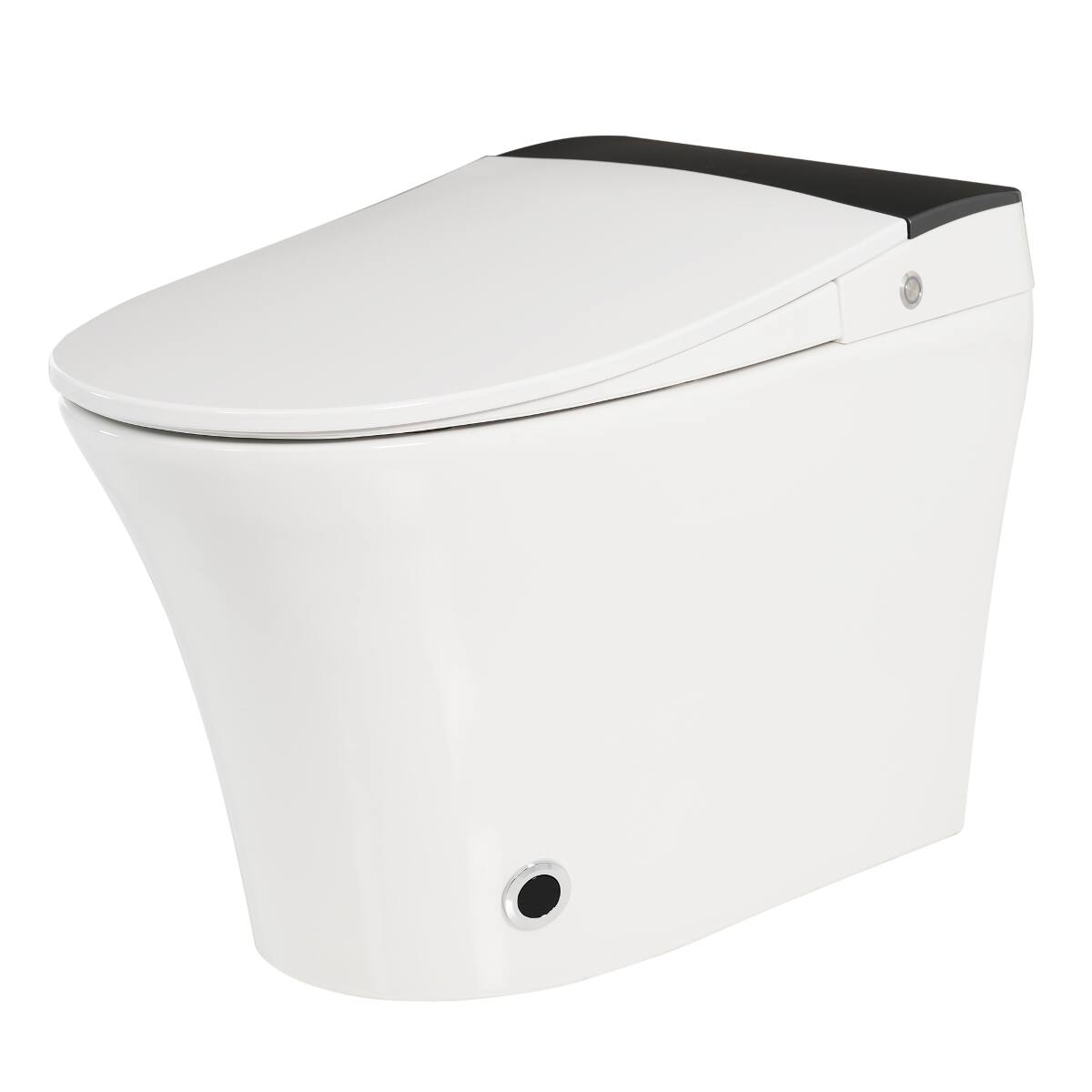 Alt View 8. Loheer - Loheer One Piece Smart Toilet with Heated Seat Automatic Flush and Night Light - White and gray.