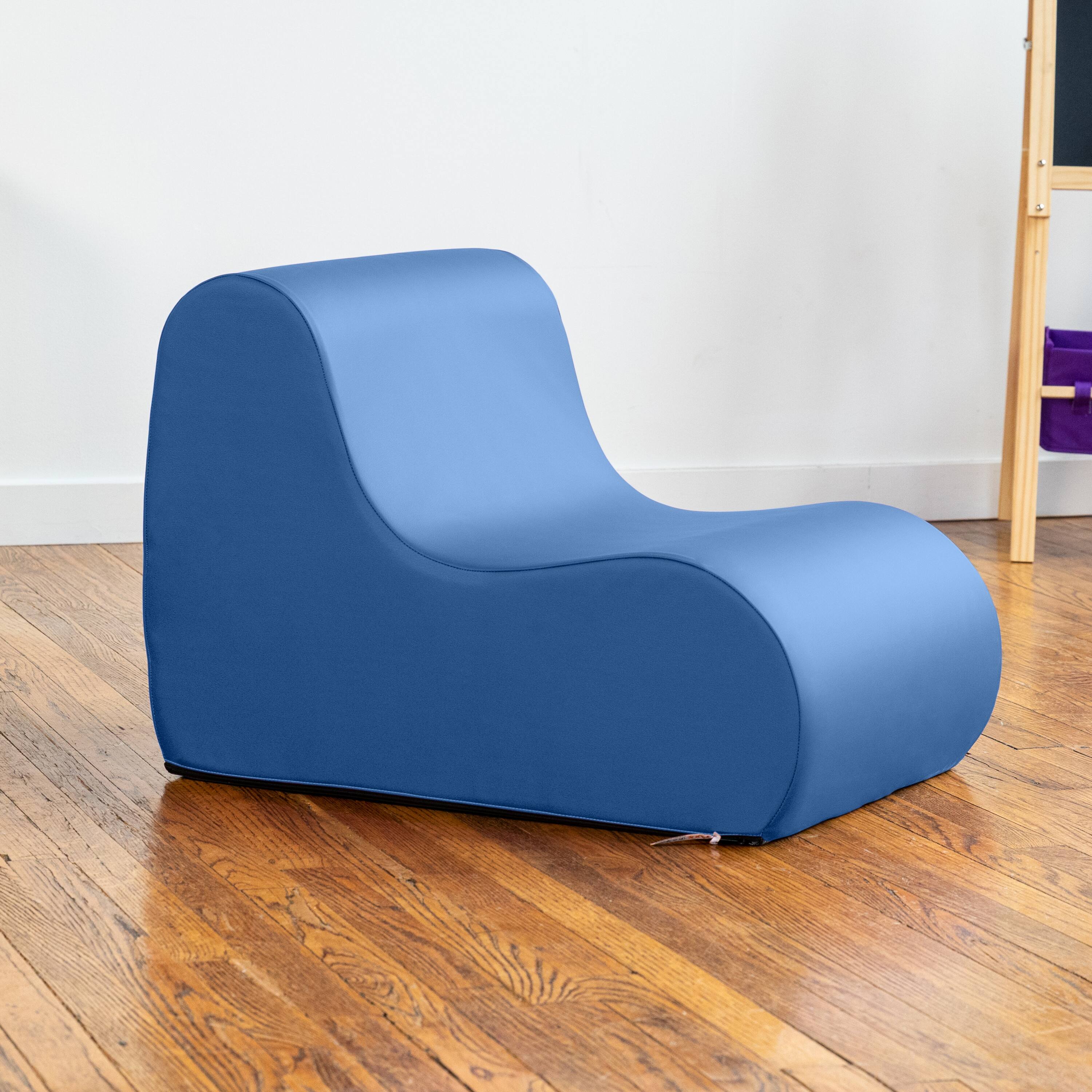 Alt View 1. Jaxx - Jaxx Midtown Small Classroom Soft Foam Chair - Premium Vinyl Cover, Royal Blue - Royal Blue.
