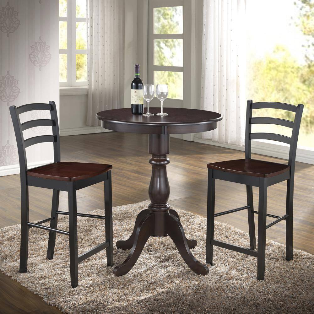 Alt View 3. Carolina Chair & Table - Fairview 30" Round Pedestal Bar Table - Espresso - Espresso.