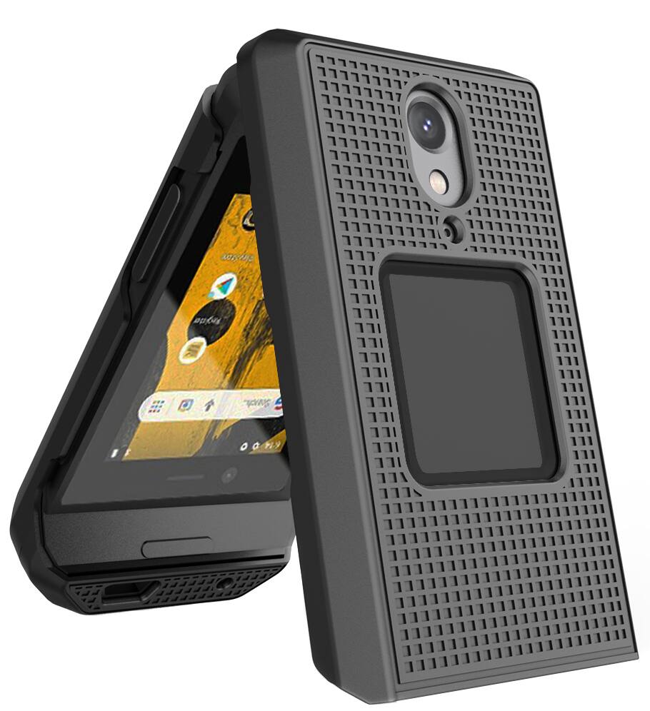 Alt View 4. Nakedcellphone - Hard Case for CAT S22 Flip Phone - Black.