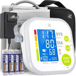 RTMB - Blood Pressure Monitor Kit with Premium Comfort Cuff, Wall Adapter - White