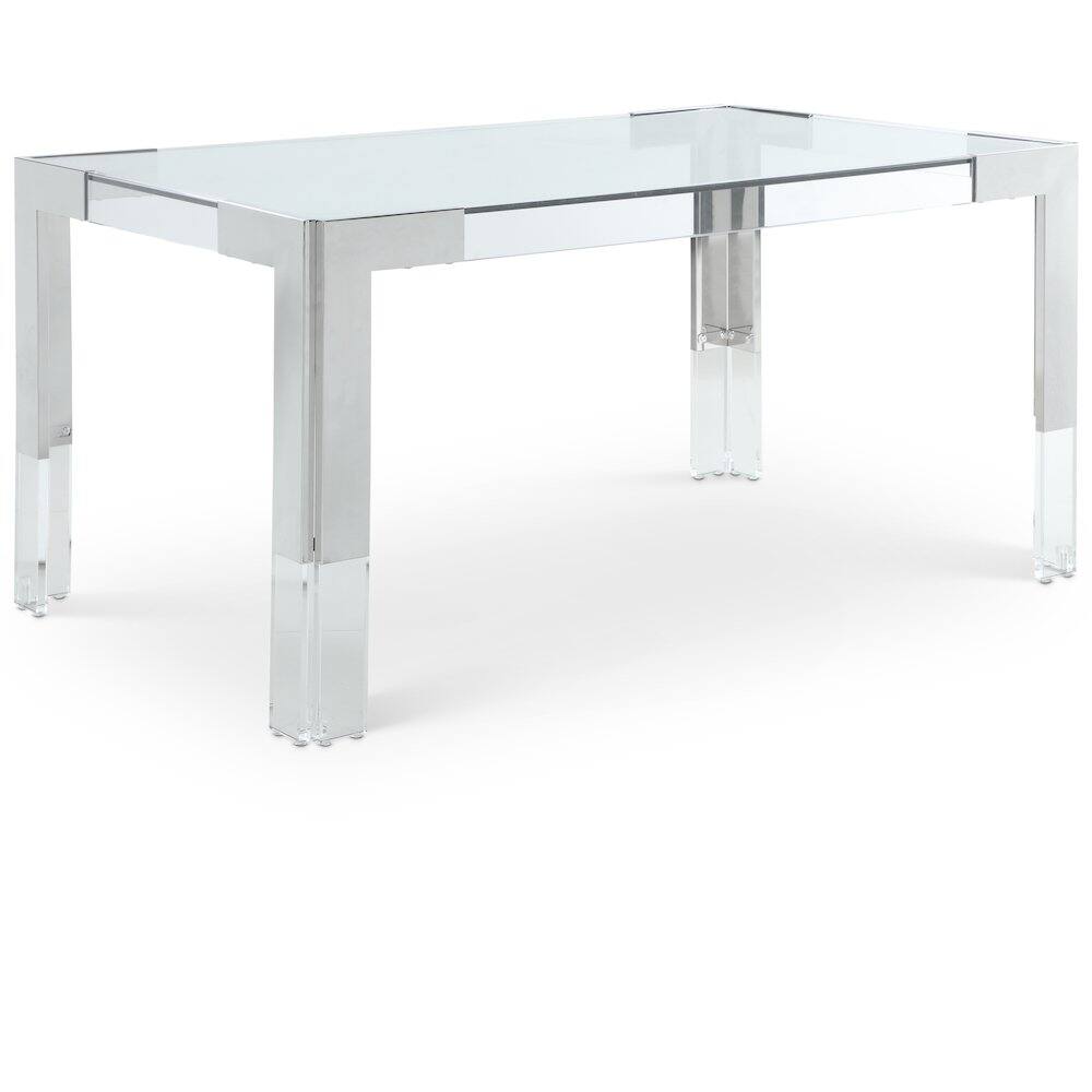 Meridian Furniture Casper Dining Table Rich Chrome 717-T - Best Buy