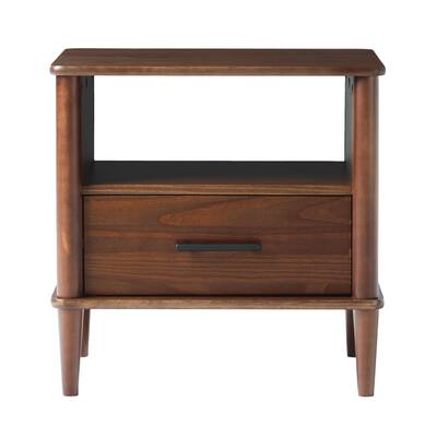WHATWEWANT WWW_EXTENSIONTABLE（WN） Walker Edison Modern Single Drawer Nightstand, White Poplar