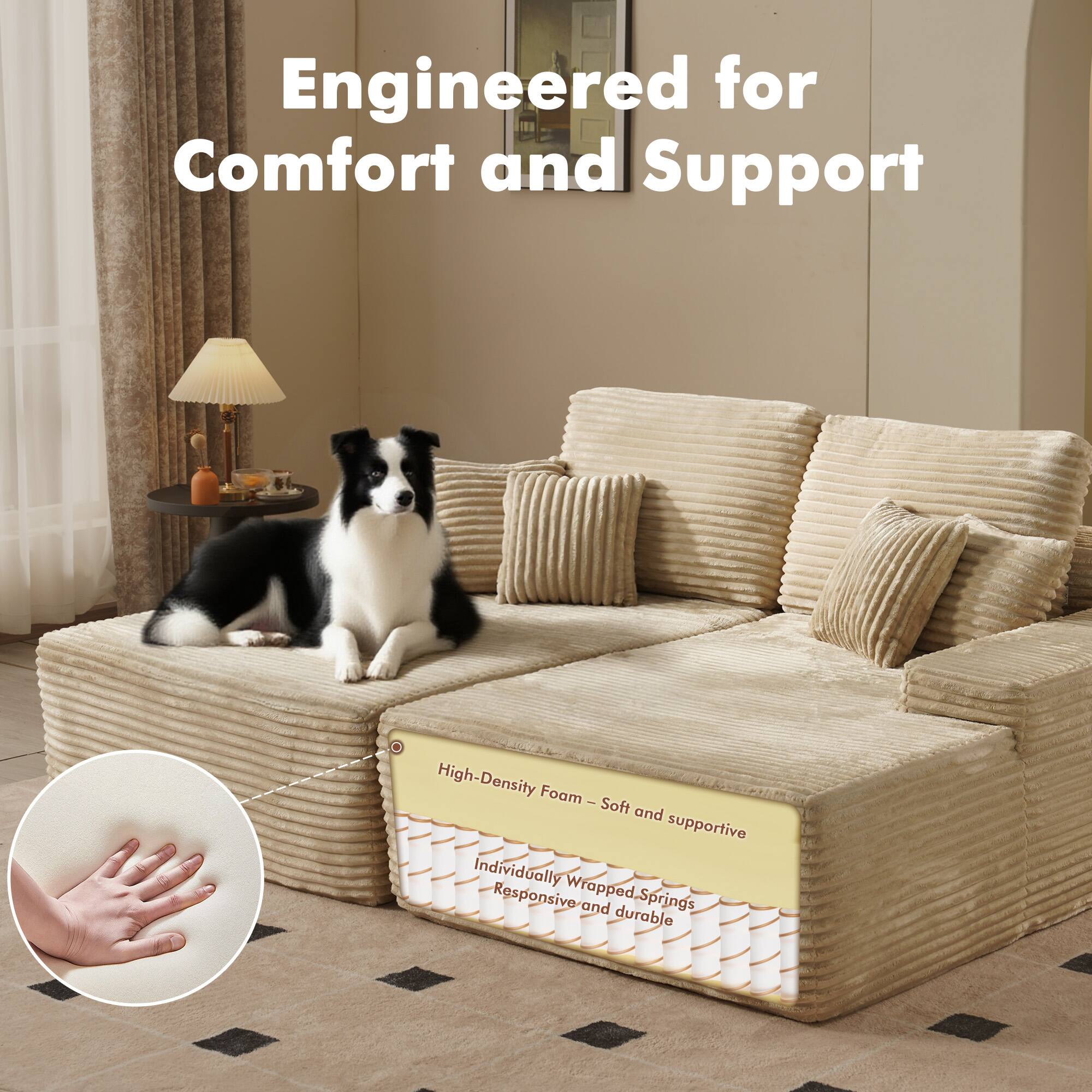Engineered for Comfort and Support

High-Density Foam – Soft and supportive

Individually Wrapped Springs – Responsive and durable