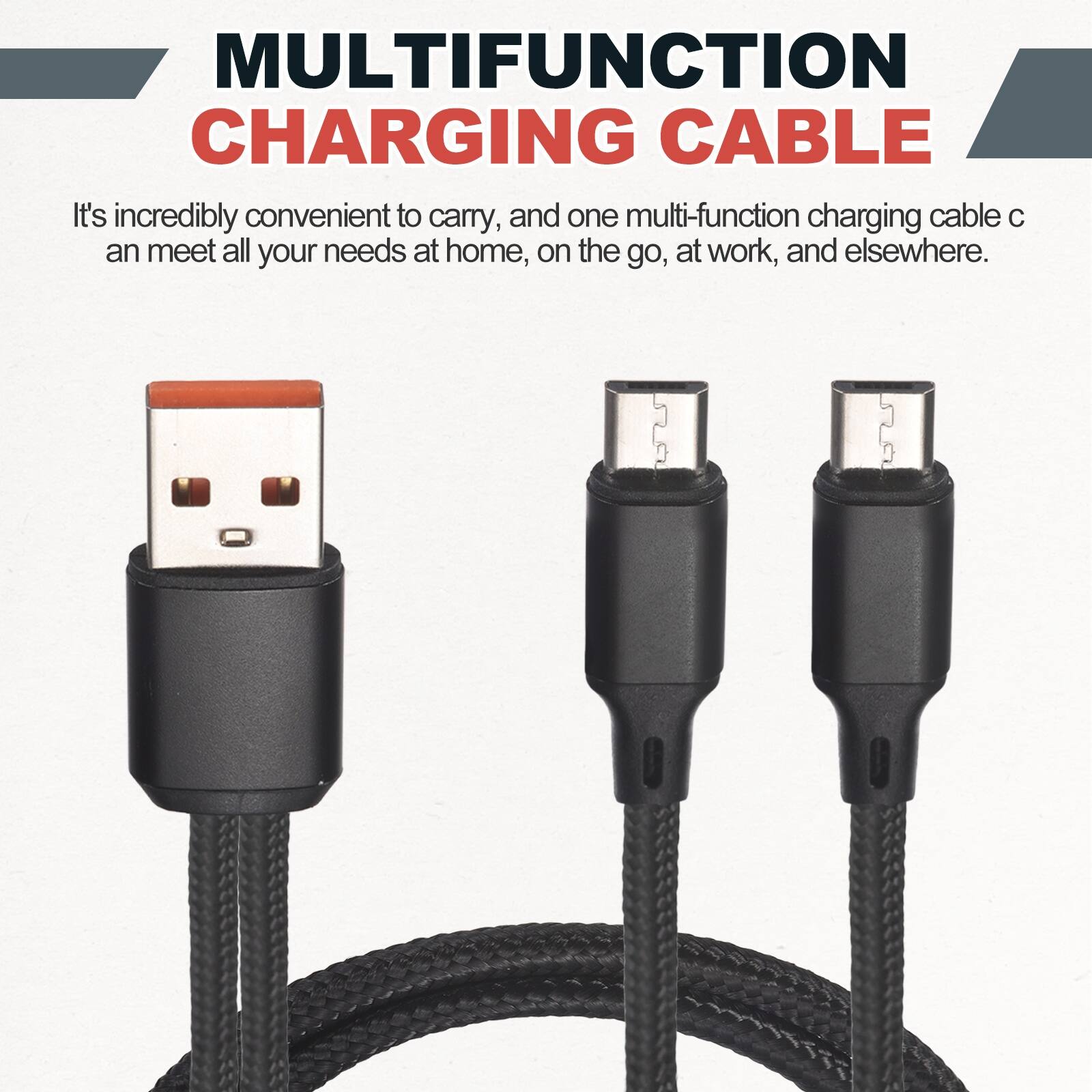 MULTIFUNCTION CHARGING CABLE

It's incredibly convenient to carry, and one multi-function charging cable can meet all your needs at home, on the go, at work, and elsewhere.