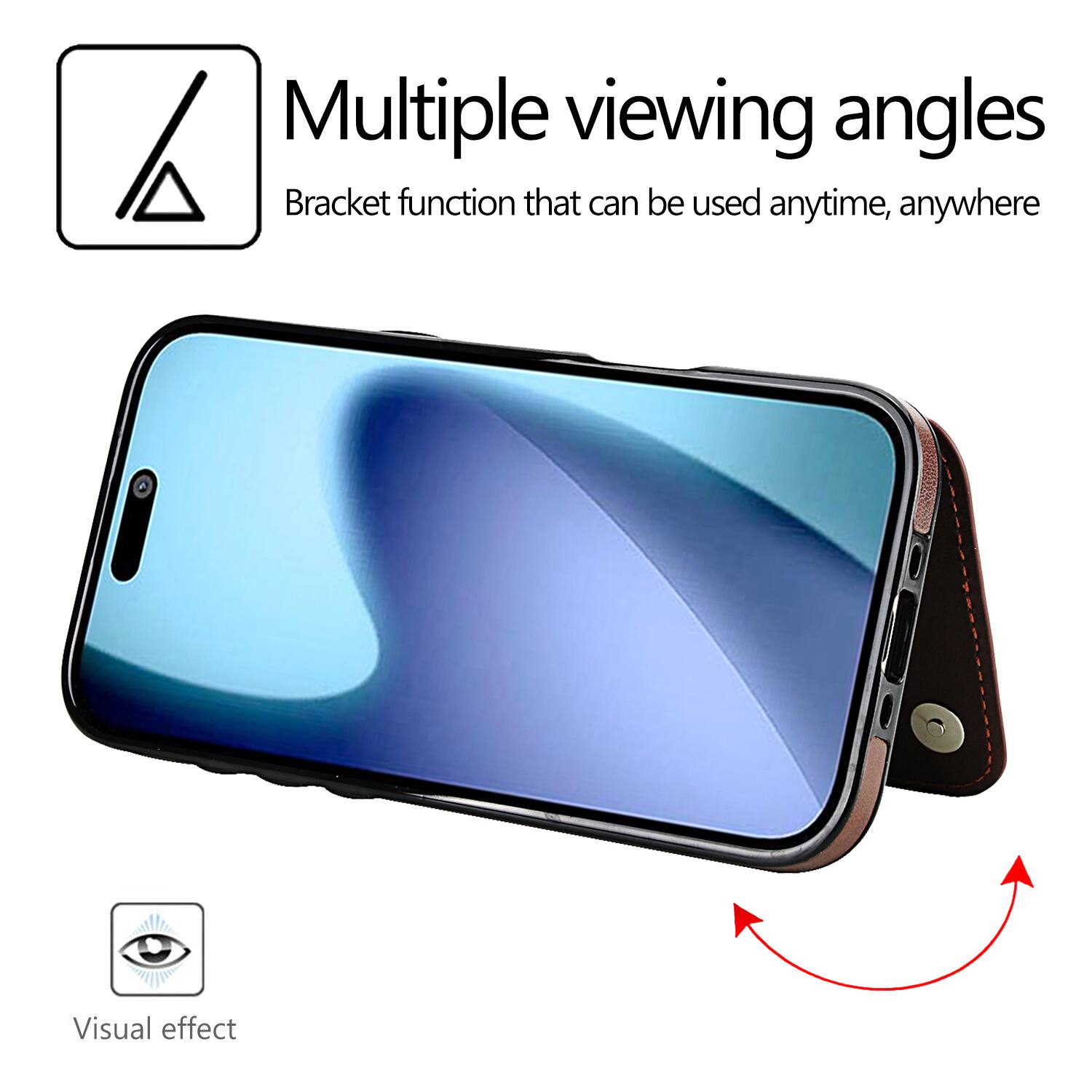 Multiple viewing angles  
Bracket function that can be used anytime, anywhere  
Visual effect