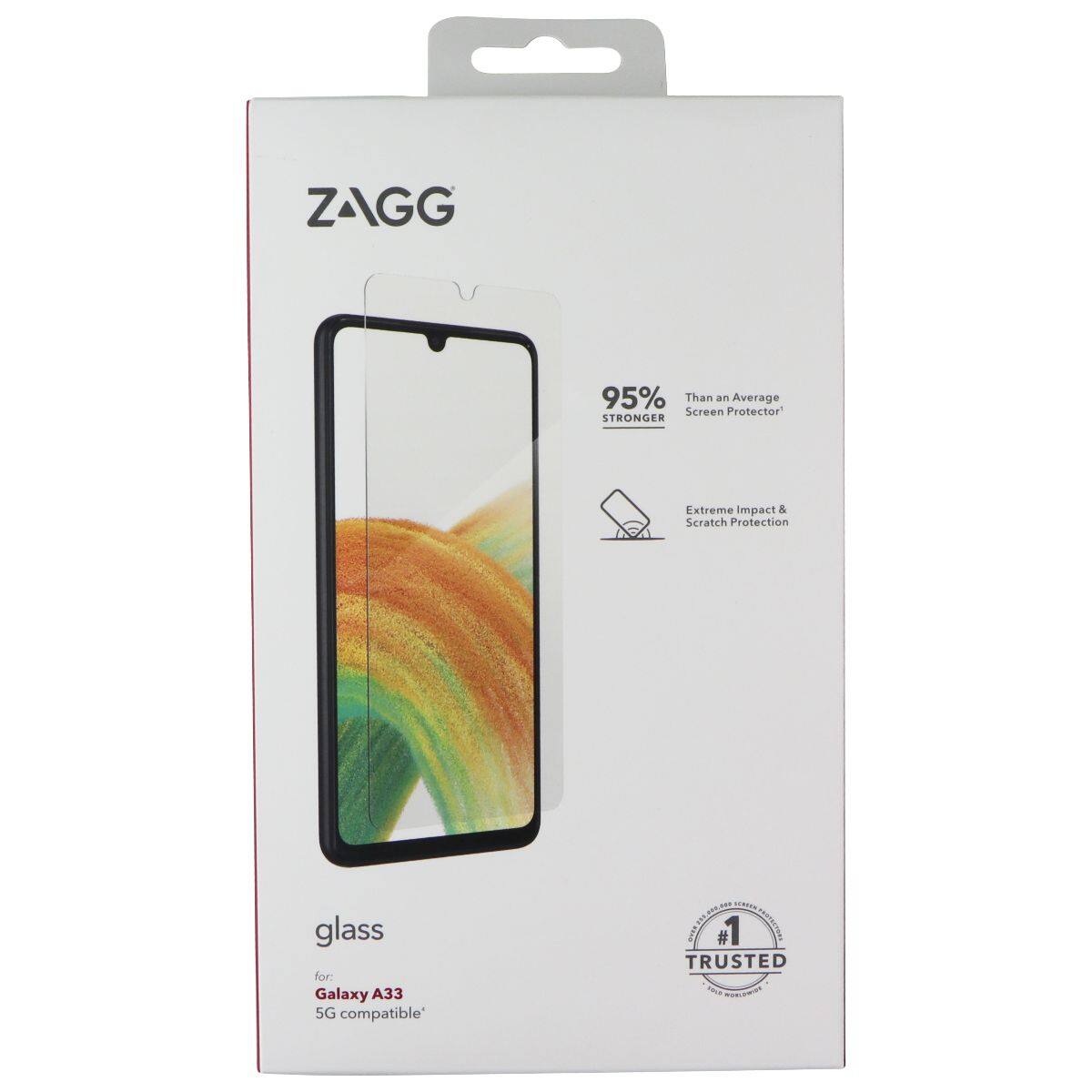 ZAGG 95% Stronger Than an Average Screen Protector Extreme Impact & Scratch Protection glass for: Galaxy A33 5G compatible