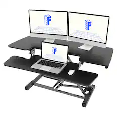 Front. FlexiSpot - FlexiSpot M7 Series 40"W Manual Adjustable Standing Desk Converter, Black - Black.